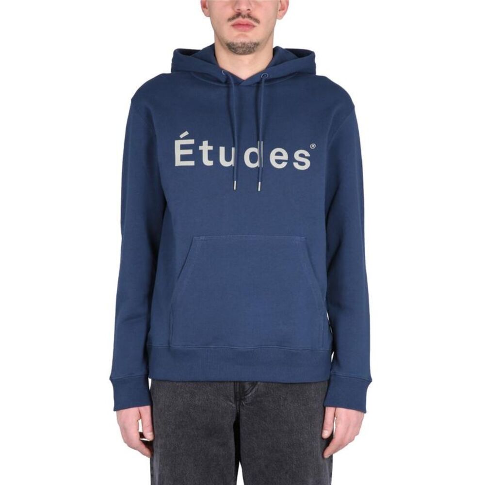 ETUDES STUDIO Logo Hoodie Men BLUE Sweaters & Cardigans